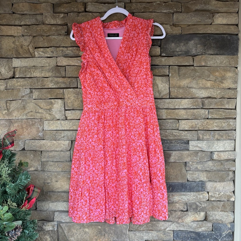 Rachel Zoe Pink Floral Wrap Dress